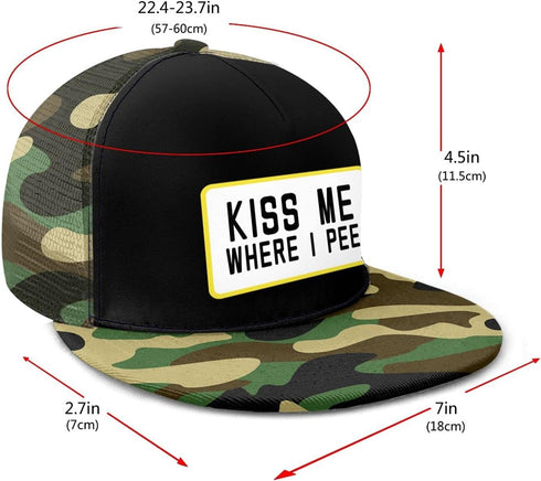 kiss me where i pee Hat Sandwich Vintage Adjustable Baseball Caps Sun Cap Unisex Outdoor Moss Green...