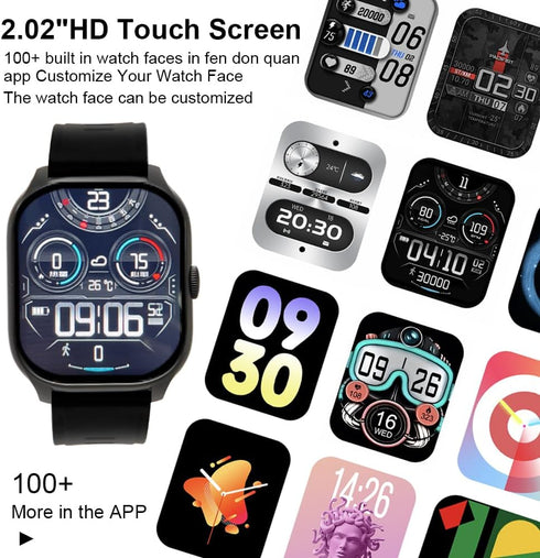 Smart Watch Smartwatch 2.02" Large Display, Fitness Call Music Password Lock Screen Waterproof, Smart Watches Mens Women for Android iOS...