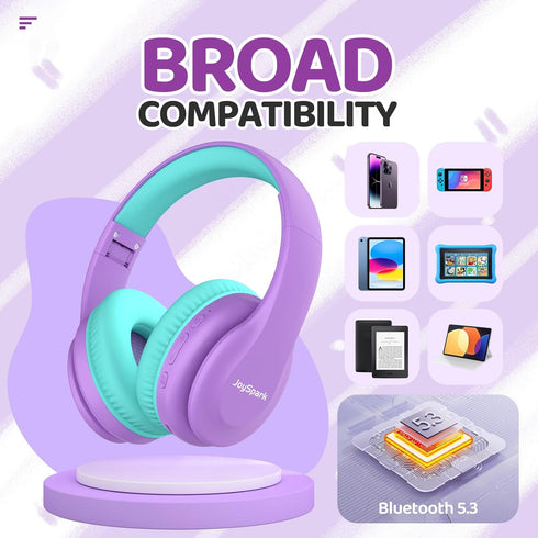 JoySpark Kids Bluetooth Headphones, Lightweight Kids Wireless Headphones for Kids, 85/94dB Volume Limited, 60 Hours Playtime, Bluetooth 5.3, Over-...