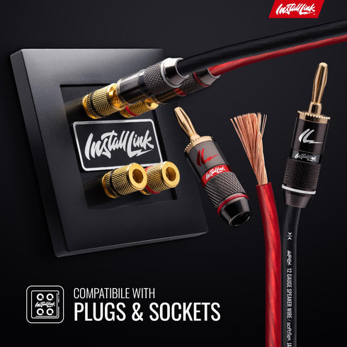 Install Link 12 Gauge Speaker Wire for Car, Home or RV Audio Cable, 30ft, CCA...