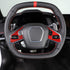 Daeiclru Real Carbon Fiber Steering Wheel Button Cover Sticker Compatible with Chevrolet Corvette C8 2020-2023, Car Steering Wheel Panel Protectio...