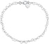 Amberta 925 Fine Sterling Silver Naturally Adjustable Anklet - 3 mm Heart Chain Ankle Bracelet - up to 10" inch - Flexible Fit...