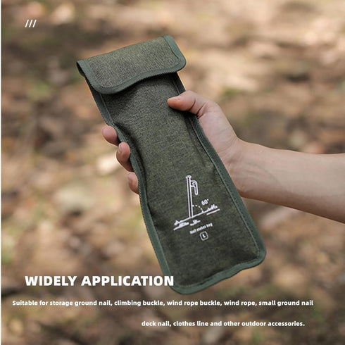 Tent Stakes Storage Bag 2 Pcs Camping Portable Tent Peg Bag for Camping Hiking Multifunctional Tent Pile Bag Wind Rope Nail Storage Pouch for Picn...