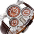 1167 Military Army Sport Wrist Watch 3 Analog Dials Coffee Mens Watch...