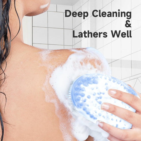Metene Silicone Body Scrubber, Exfoliating Body Scrubber for Use in Shower,Lathers Well, Long Lasting, Soft Body Scrubber for Shower and Bath Skin...
