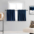 DONREN Navy Blue Blackout Tier Curtain Panels for Small Window - Thermal Insulated Room Darkening Rod Pocket Valance Curtains for Livingroom (30 b...