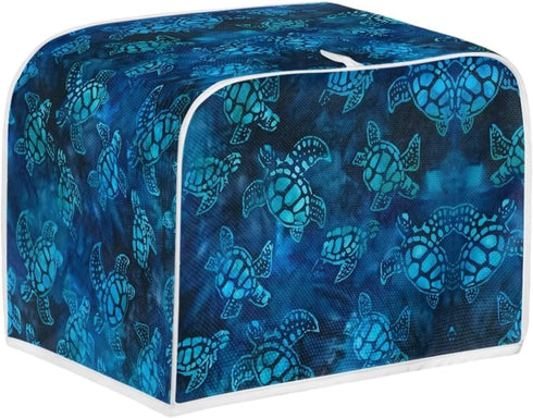 Blue Sea Turlte Toaster Oven Covers For Kitchen Counter Quilted Toaster Oven Dust Cover Small Appliance Cover Kitchen Broiler Appliance Organizer ...