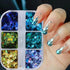 Laser Nail Art Sequins 3D Irregular Multi-Shaped Rhombus Glitter Sequins Manicure Decoration Thin Flakes Nail Design Nail Art Flakes Powder Kit Na...