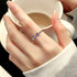 Aurora Tears Dainty Heart Flower Bow Star Moon Ring for Women - 925 Sterling Silver Eternity Stackable Engagement Simple Crystal Moonstone Thin Ba...