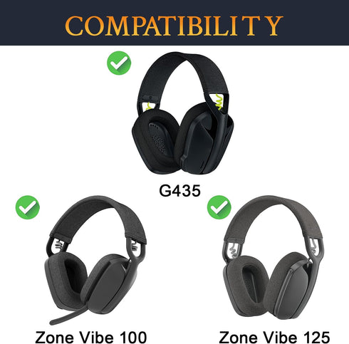 SOULWIT Cooling-Gel Ear Pads Cushions Replacement for Logitech Zone Vibe 100/125, G435 Lightspeed Wireless Headset, Ear Pads Cushions with Comfort...