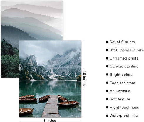 HoozGee Scandinavia Travel Wall Art Prints Mountain Pictures Wall Decor Natural Landscape Photography Poster Canvas Print Wall Art Pictures Living...