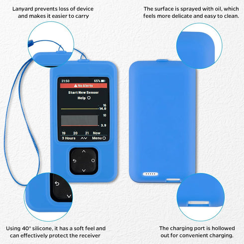 Dexcom G7 Receiver Case with Wrist Lanyard and 2PCS Screen Protector (Tricolor Mixing)...