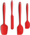 4 Piece Silicone Spatula Set, Flexible Heat Resistant Non-scratch Baking Cooking Rubber Spatulas with Stainless Steel Core, Red...