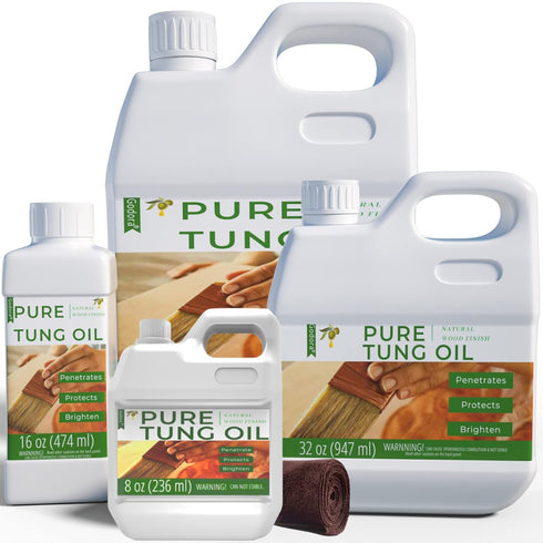 Godora 8 oz Pure Tung Oil for Wood Finishing, Wood Sealer for Indoor & Outdoor Favored by Craftsmen, Waterproofing Tung Oil for Wood Product, Perf...