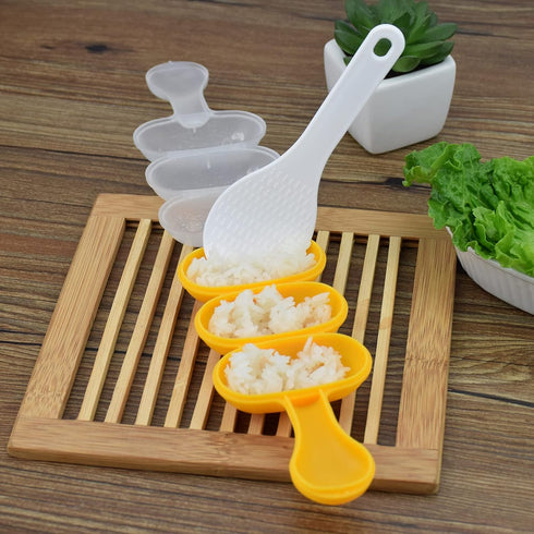 Rice Ball Mold,Rice Ball Shaker, Ball Shaped Kitchen Tools DIY Lunch, Maker Mould Food Decor for Kids, Mold With a Mini Rice Scoop?yellow?…...