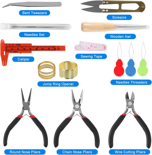 D-FLIFE Jewelry Making Supplies Kit with Jewelry Tools, Jewelry Wires and Jewelry Findings for Jewelry Repair and Beading (23pcs)...