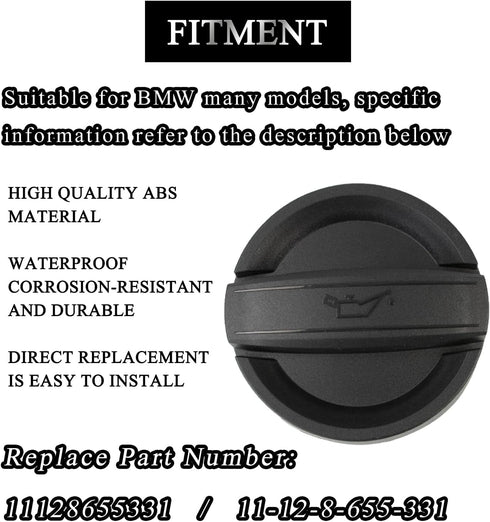 Oil Filler Cap Cover 11128655331 11-12-8-655-331 Fit for BMW 128i 135i 320i 328i 328xi 335i 528i 535i 740Li 740i M3 M5 M6 X1 X3 X5 X6 Z4 E60 E84 E...