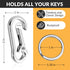 Key Ring Keychain Keyrings Key Chain Holder Clip Key Organizer Key Chain Ring for Men and Women, 3 Pack, Silver...