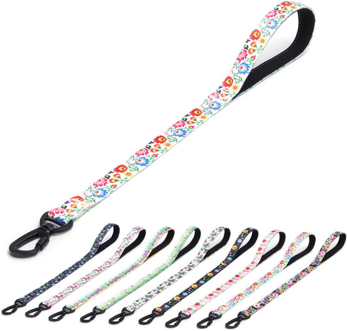 Dog Leash, Short Traffic Leash for Dogs, Heavy Duty Floral Pattern Female Safety Nylon Training Dog Leash for Medium & Large Dogs (23inch, White)...