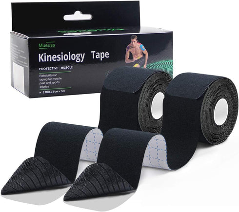 MUEUSS Kinesiology Tape Elastic Cotton Athletic Tape,20 Count,10" Precut Strips,16.4 ft,Joints Support Protects Muscles,Knees,Shoulders Plantar Fa...