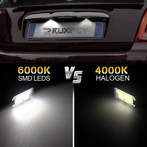 RUXIFEY LED License Plate Light Replacement Compatible with FIAT 500 2013-2019, Maserati Levant, 6000K White, Pack of 2...