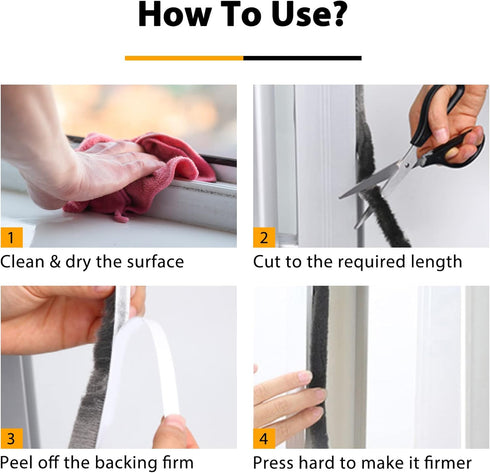 39.4FT Brush Weather Stripping, Neat Pile Self Adhesive Seal Strip for Windows and Door, Weatherstrip for Soundproofing, Windproof, Dustproof, Str...