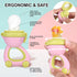 Baby Fruit Food Feeder Pacifier - Fresh Fruit Teething Toy 6M+, BPA Free Safely Introduce Solids Teething Relief Toy includes Add Silicone Sacs, 2...