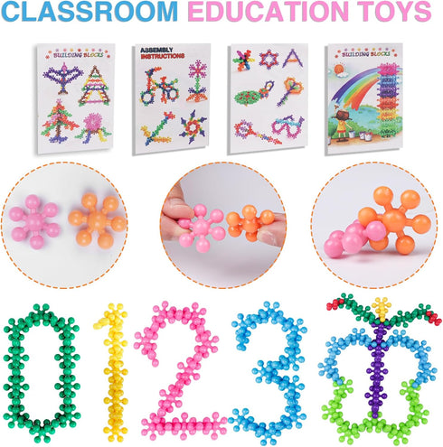 NEOACT 200PCS Building Blocks Kids Educational Building Toys Interlocking Plastic Connect Block Manipulatives for Preschool Kids Aged 3+, Creativi...