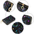 RFID Credit Card Holder Colorful Neon Cat Heads Leather With Zipper Card Case Wallet for Women Girls...