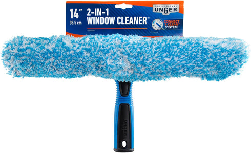Unger Professional 2-in-1 Squeegee & Scrubber - 14” Window Cleaning Tool – Cleaning Supplies, Squeegee for Window Cleaning, Commercial & Residenti...