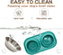 BNOSDM Double Dog Bowl Tilted Raised Stainless Steel Dog Bowls with Plastic Mat, Cat Basic Food and Water Bowl Set for Small Dog Pet Kitten Puppy...