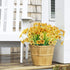 12 Bundles Artificial Flowers Outdoor UV Resistant Flowers No Fade Faux Plastic Plants Garden Porch Window Box Decorating (Yellow)...