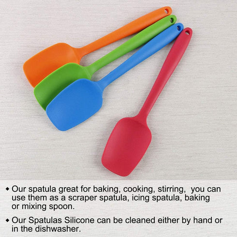 uxcell Silicone Spatula Set Heat Resistant Kitchenware Flipping Turner Non Stick Spatula for Cooking Baking and Mixing Green...
