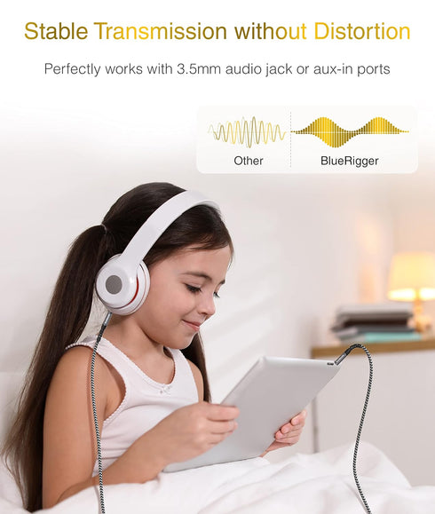 BlueRigger 3.5mm Stereo Audio Cable (15FT, 24K Gold Plated Jack, Auxiliary Cable, Male to Male, Hi-Fi Sound) – Aux Cord for Headphones, Home Car S...