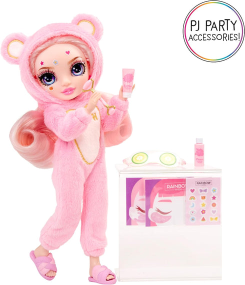 Rainbow High Jr High PJ Party - Bella, Pink 9" Posable Fashion Doll with Soft Onesie, Slippers, Fun Play Accessories, Great Toy Gift for Girls Kid...