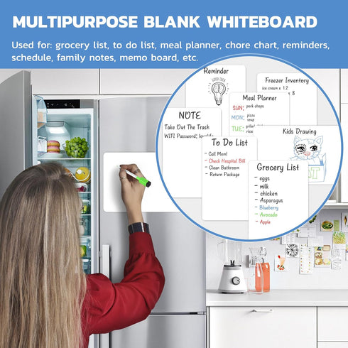 Magnetic Whiteboard for Fridge, Refrigerator Dry Erase Board, Small White Board with 4 Markers and 1 Eraser, 20 x 13 Inches...