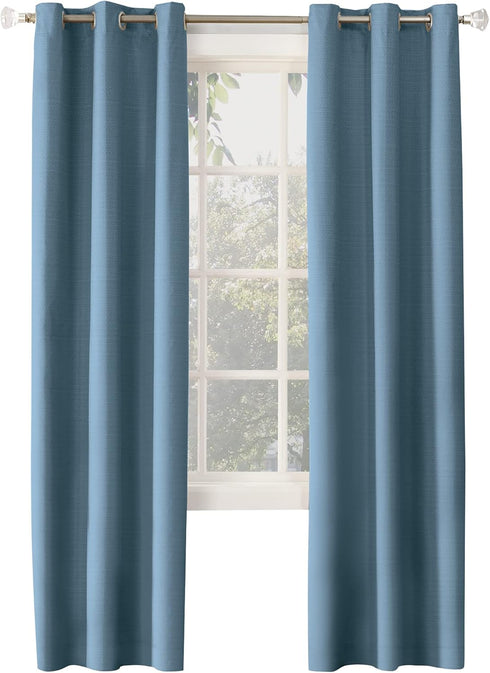 Sun Zero Cooper Thermal Insulated Energy Efficient Grommet Curtain Panel, 40" x 84", Blue...