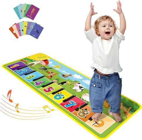 Baby Piano Mat with 26 Music Sounds - A Musical Keyboard Floor Playmat, 40" Electronic Music Animal Touch Play Blanket, Funny Xmas Gift Toy for 1 ...