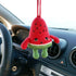 Watermelon Handmade Crochet Car Rear View Mirror Holder, Hanging Accessories Ornaments Car Pendant Charm Decor, for Watermelon Lovers. (Car Access...