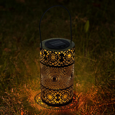 Outdoor Solar Hanging Lantern Lights, Waterproof Sunflower Hollowed-Out Metal Decor Lantern, Garden Decoration for Patio Yard, Gifts for Mom Women...