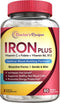 Doctor's Recipes Iron Supplement, with Vitamin C, B6, Folate & B12, Non-Constipating, Stomach Friendly, Gentle Iron Pills for Iron Deficiency, Blo...