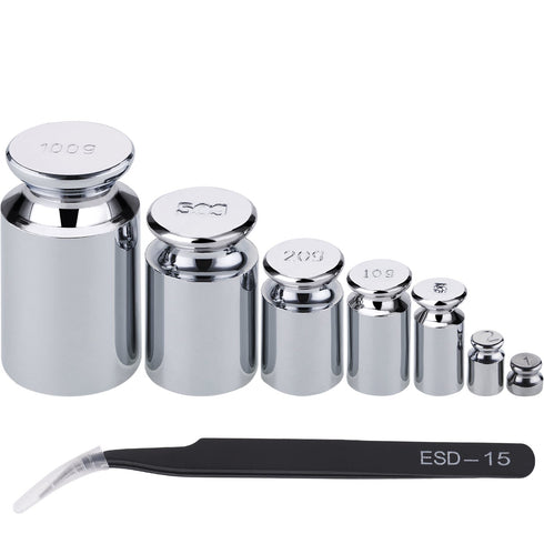 Gram Calibration Weight 1g 2g 5g 10g 20g 50g 100g Scale Calibration Weight Set for Digital Scale Balance and 1 Piece Calibration Weight Tweezer...