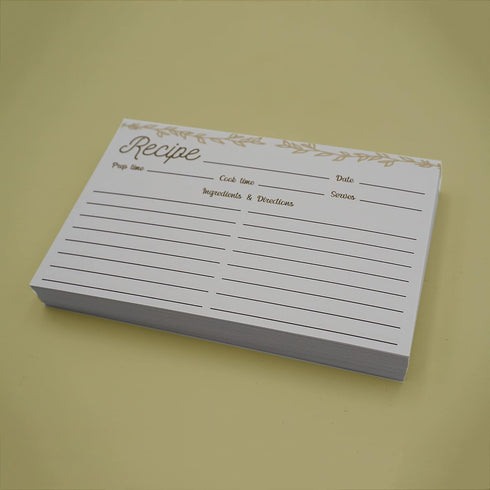 Dekali Designs Rustic Recipe Cards 4x6 Inches (50 Pack) Double Sided Index Cards with Cute Floral Design...