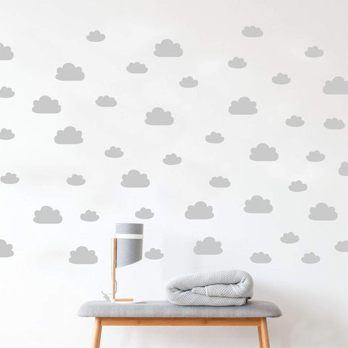 56 Pieces/Set Cloud Wall Decal Vinyl Sticker Nursery Kids Child Boys Girls Room Decor Nursery Baby Bedroom Decoration Home Stickers YMX03 (Grey)...