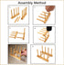 2 Pcs Household Kitchen Natural Bamboo Drain Dish Rack, Multifunctional Cup and Book Storage Rack, 8"(L) x 4.5"(W) x 4.2"(H), 6"(L) x 4.5"(W) x 4....
