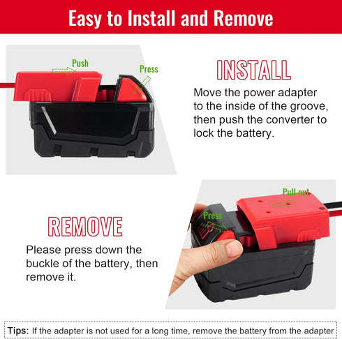 2 Packs Power Wheels Adapter for Milwaukee M18 Battery Adapter Power Wheels Battery Converter Kit with Fuse & Switch & Wire Terminals & 12 AWG Wir...