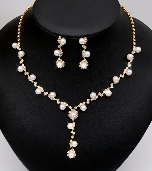 Elegant Bride Bridesmaid Jewelry Sets for Wedding Prom Bridal Necklace Earrings Bracelet Set Women Formal Dress Accessories...