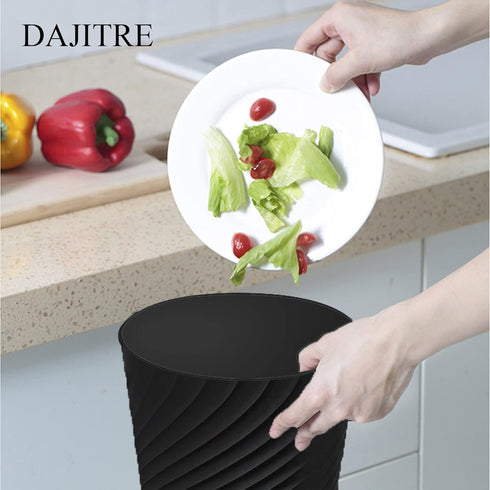 DAJITRE 1.8 Gallon Small Trash Can Wastebasket Recycling Bin Slim Profile for Compact Spaces Bathroom, Office, Bedroom, Kitchen (1.8 Gallon, Black...