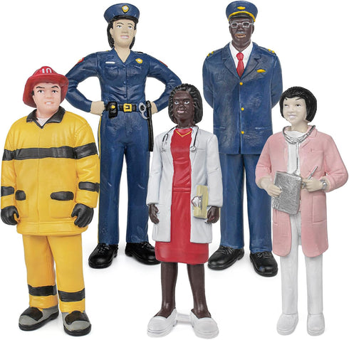 5PCS Professional Character Models Figures Set Educational Toys Christmas Party Decoration for 3 4 5 6 Kids Boys and Girls (Doctors, firefighters)...