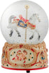 Gilded Gold Tone Cupid and Carousel Horse 100MM Musical Water Globe Plays Tune Unchained Melody...